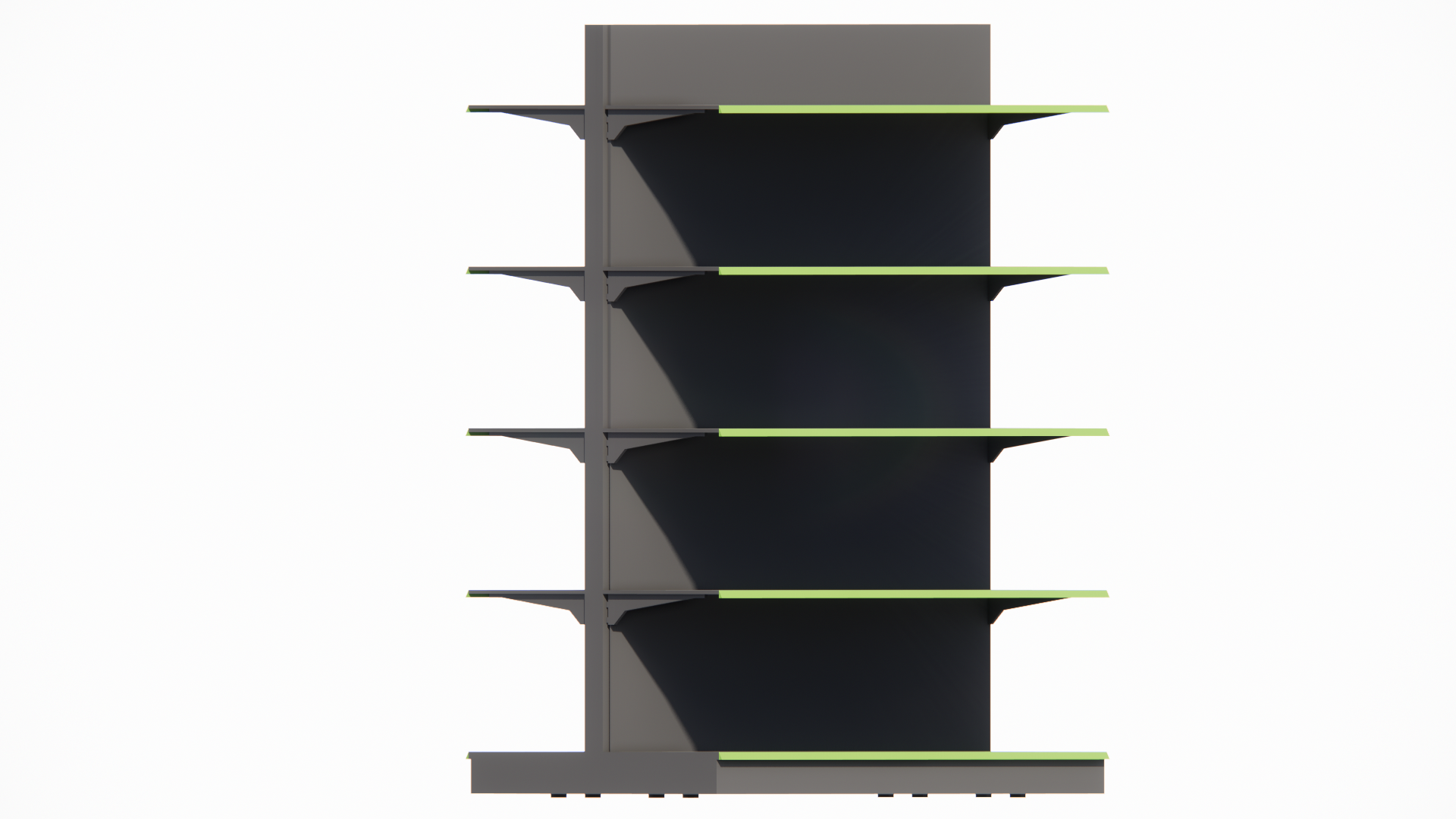 Стелаж ГОНДОЛА Стандарт * 400х665х1650мм , Рафтове: В400+4х400мм