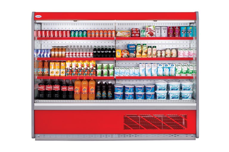 Крайстенна хладилна витрина SAMOS L 2600mm , Plug-in , Отварящи врати