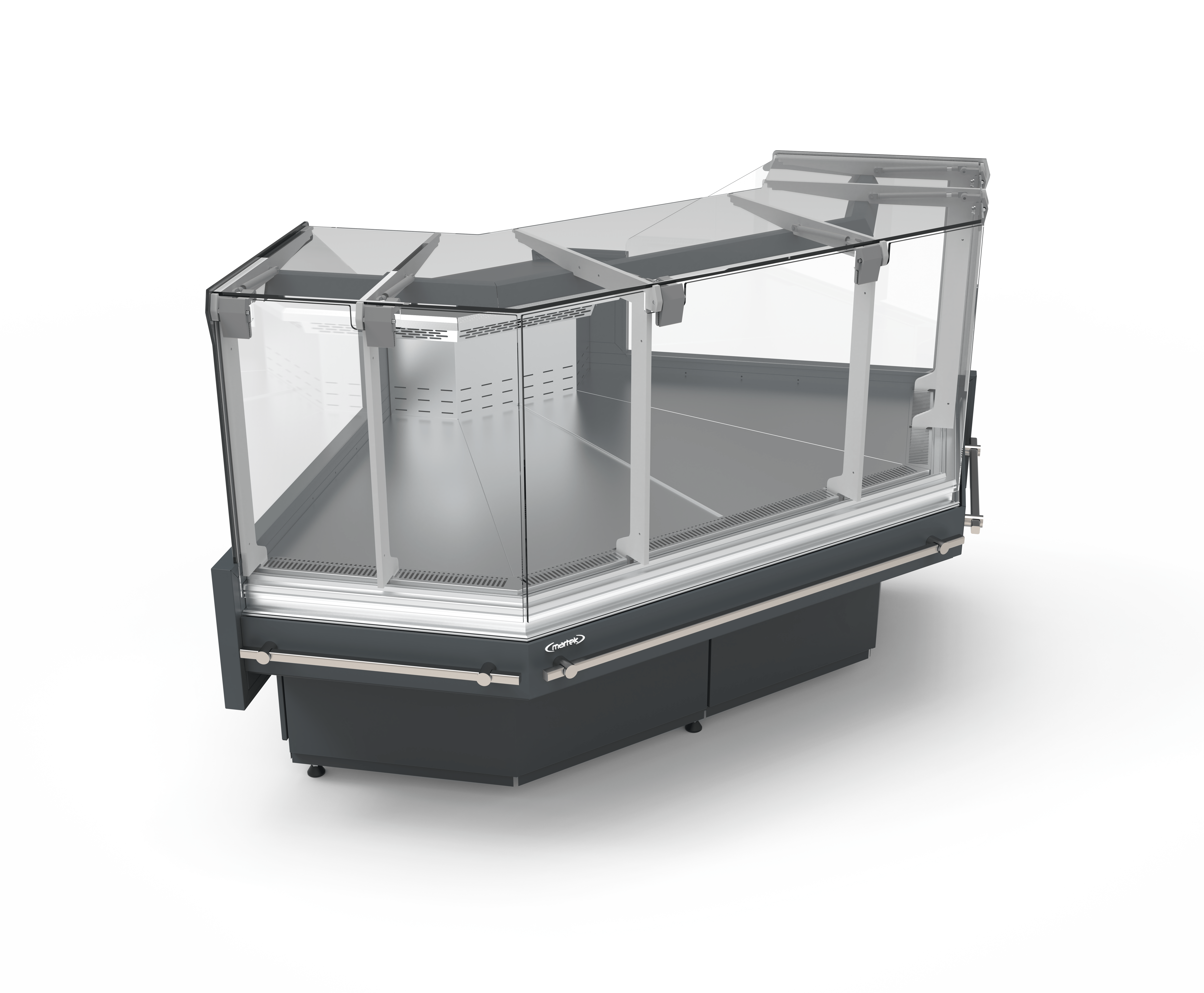 Щандова хладилна витрина BARBUDA L PLATINUM Ъглова х1200х1200mm, Plug-in, с депо, без страници