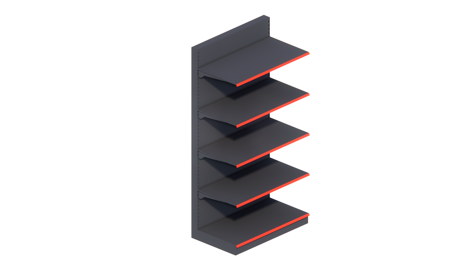 Стелаж крайстенен Стандарт * 400х1250х2250мм рафтове: В400+4х400мм