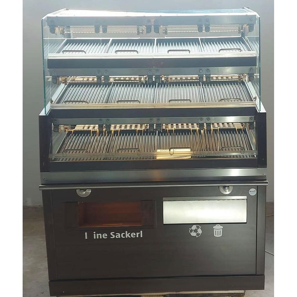 Bread rack with glass doors 3x4, size 135x80x180