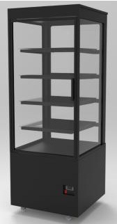 Heated vertical display case KAIMANA 751x751x2070mm, for self-service with doors at the front and back