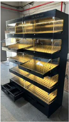 WOODEN BAKERY STAND 610x1000x2250 MDF W/PVC