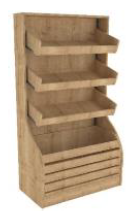 Стелаж Дървен за Печива 1000х450х1950 MDF W/PVC