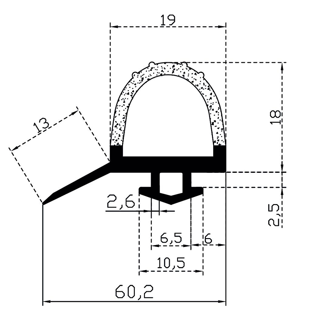 Уплътнение за хладилна врата I-408-01B