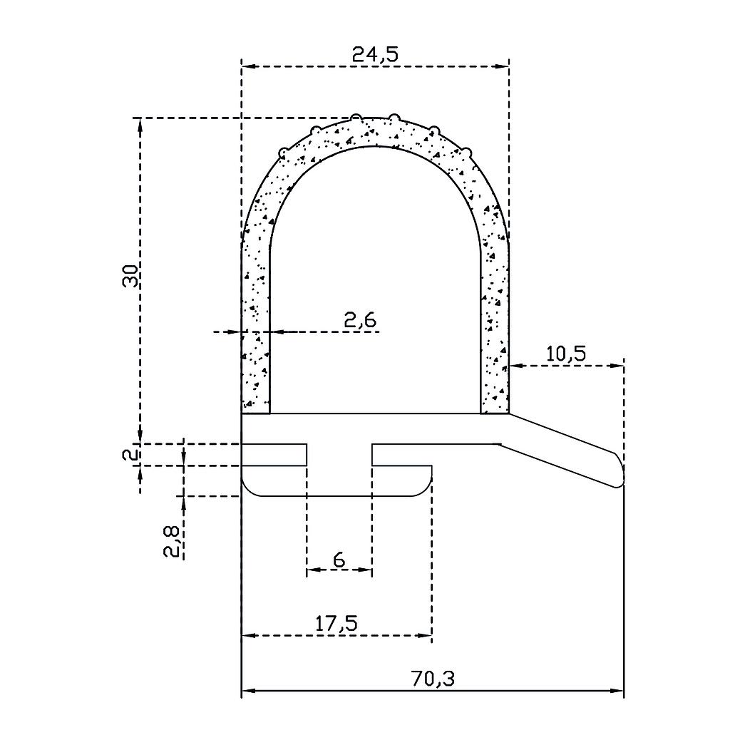 Уплътнение за хладилна врата I-408-03B