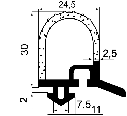 Уплътнение за хладилна врата I-408-04B