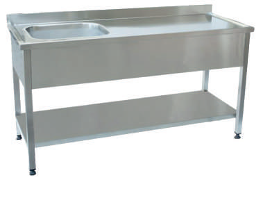 WORK TABLE WITH 1 SINK RIGHT WITHOUT MAIN SHELF1700x700x850