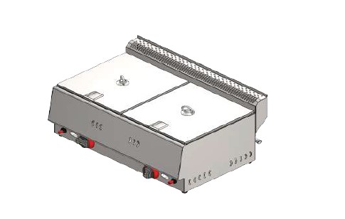 Фритюрник двоен ГАЗ, 665x450x200, 8+8 л.