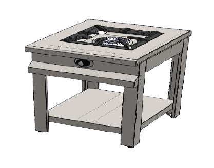 GAS stove with main shelf, 500x600x850, one stove,