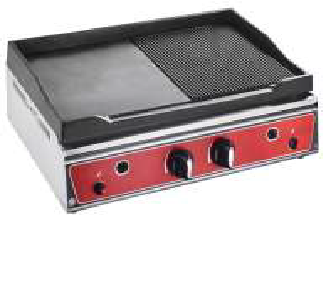 Grill GAS 700x400x200 Smooth and ribbed plate