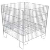 FOLDING WIRE BASKET D:600 / L:800 H:740 CHROME COATED