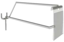 Кука единична 200мм с ценник за перфориран гръб