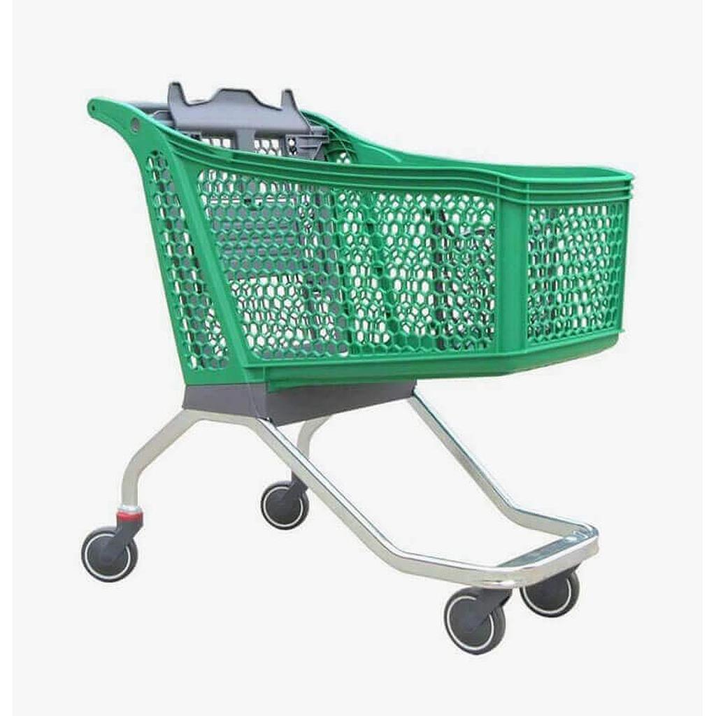 Plastic shopping trolley 130 l dark green