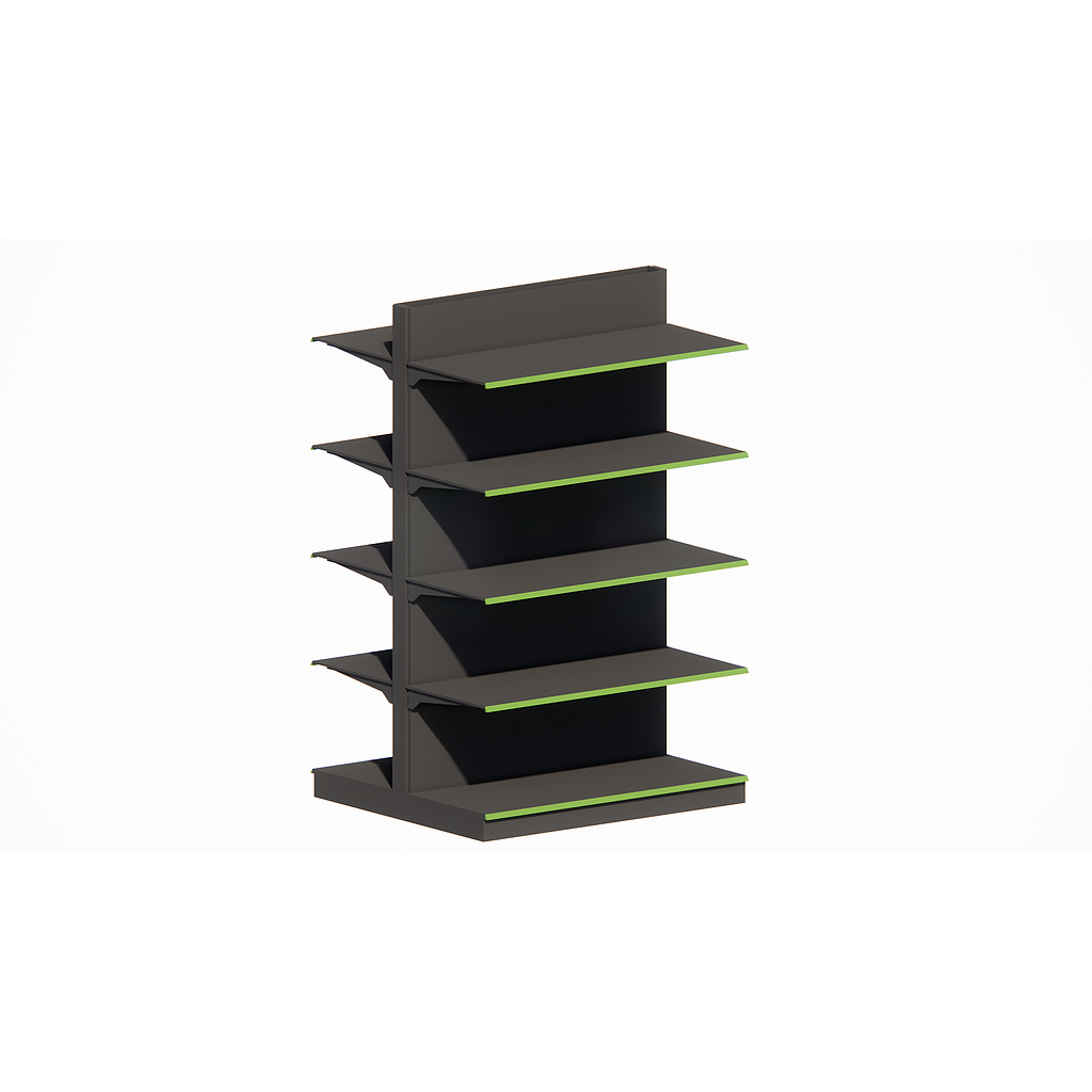 DOUBLE SIDE GONDOLA UNIT * 400x665x1850mm, Shelves: B400 + 4x400mm
