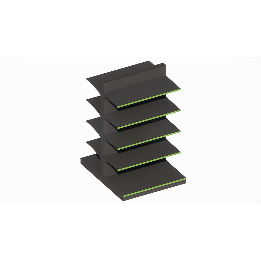 DOUBLE SIDE GONDOLA UNIT * 500x1250x1850mm, Shelves: B500 + 4x400mm